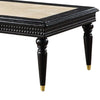 Mavi 61 Inch Rectangular Coffee Table Marble Top Beaded Apron Black By Casagear Home BM275498