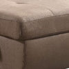 40 Inch Storage Fabric Ottoman Block Feet Taupe Brown By Casagear Home BM275506