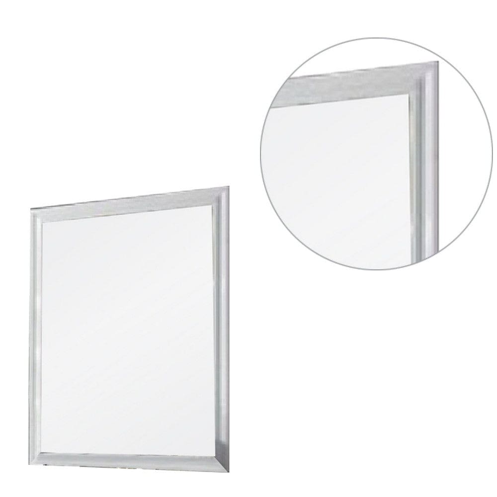 Tyra 39 Inch Wall Mirror Rectangular Wood Frame White By Casagear Home BM275523