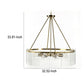 32 Inch Round 8 Light Chandelier Diamond Lattice Gold Iron Clear Glass By Casagear Home BM275595