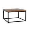 Nat 30 Inch Solid Wood Square Coffee Table, Herringbone, Brown, Black By Casagear Home