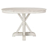 Dal 47 Inch Reclaimed Pine Wood Dining Table Crossed Pedestal Base White By Casagear Home BM275603