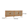 Evans 79 Inch Media Console TV Cabinet Pinewood 4 Doors Natural Brown By Casagear Home BM275606