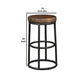 Ken 24 Inch Backless Round Counter Stool Pine Wood Seat Brown Black By Casagear Home BM275611