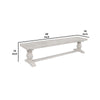 Kai 66 Inch Reclaimed Pine Dining Bench Turned Pedestals Antique White By Casagear Home BM275645