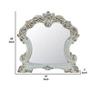 Jess 47 Inch Classic Mirror Beveled Scrolled Carved Trim Wood White By Casagear Home BM275699