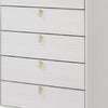 Cos 50 Inch Wood Tall Dresser Chest 5 Drawers Metal Handles White Gold By Casagear Home BM275716