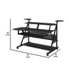 Gia 67 Inch Music Desk Studio Workstation Keyboard Tray Shelves Black By Casagear Home BM276200