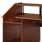 71 Inch Wood Music Desk Studio Workstation 3 Shelves Cherry Brown By Casagear Home BM276205