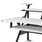 Gia 67 Inch Music Desk Workstation Speaker Shelf Keyboard Tray White By Casagear Home BM276207