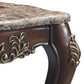 Kha 27 Inch Marble Top End Table with Cabriole Legs Gold Cherry Brown By Casagear Home BM276238