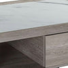 Lyla 39 Inch Wood Coffee Table Faux Marble Top 1 Drawer Gray By Casagear Home BM276272