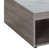 Lyla 39 Inch Wood Coffee Table Faux Marble Top 1 Drawer Gray By Casagear Home BM276272