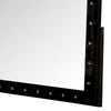 44 Inch Wall Mirror Velvet Wrapping Button Tufting Black By Casagear Home BM276343