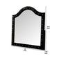 44 Inch Wall Mirror Velvet Wrapping Button Tufting Black By Casagear Home BM276343