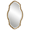 33 Inch Wood Wall Mirror Elongated Quatrefoil Gold By Casagear Home BM276683