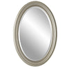 31 Inch Wall Mirror Beaded Oval Shape Metallic Silver By Casagear Home BM276686