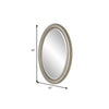 31 Inch Wall Mirror Beaded Oval Shape Metallic Silver By Casagear Home BM276686