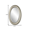 29 Inch Wood Wall Mirror Beaded Oval Shape Metallic Silver By Casagear Home BM276687