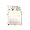 44 Inch Wood Wall Mirror Arched Windowpane Shape Antique Gold By Casagear Home BM276691