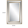 32 Inch Wood Wall Mirror Beveled Mirror Frame Gold By Casagear Home BM276696