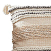 18 Inch Textured Decorative Throw Pillow Cover Tassels Beige Gray Fabric By Casagear Home BM276699