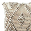 18 Inch Decorative Throw Pillow Cover Beaded Diamond Pattern Beige Fabric By Casagear Home BM276702