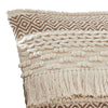 18 Inch Decorative Throw Pillow Cover Fringes Braids Beige Fabric By Casagear Home BM276706