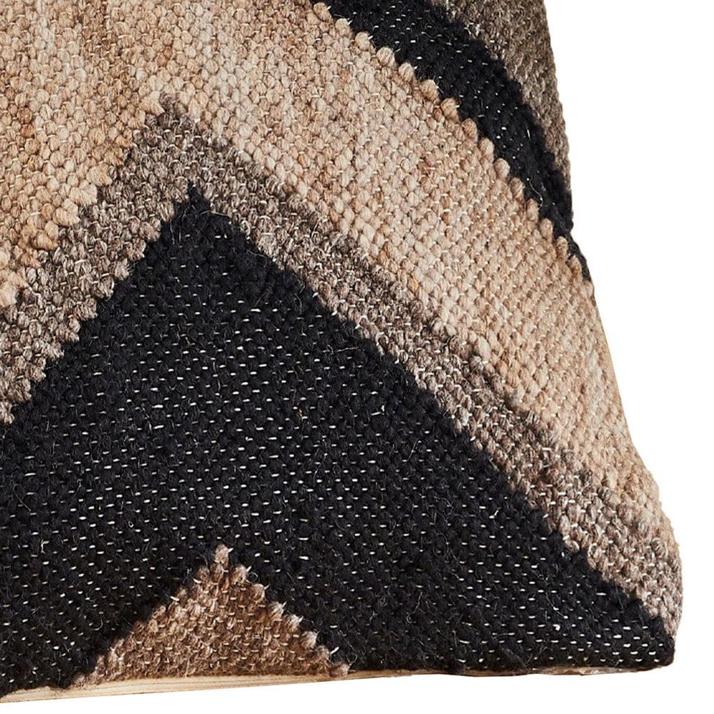 18 Inch Decorative Throw Pillow Cover Textured Chevron Black Brown By Casagear Home BM276711