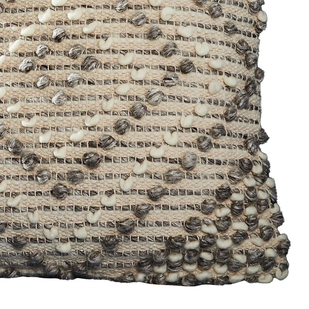 18 Inch Decorative Throw Pillow Cover Textured Diamonds Gray Beige By Casagear Home BM276712