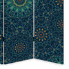 72 Inch 3 Panel Canvas Foldable Room Divider Bohemian Design Teal Blue By Casagear Home BM276722