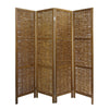 68 Inch Cottage Style 4 Panel Screen Room Divider, Willow Weaving, Brown By Casagear Home