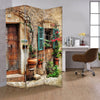 72 Inch 3 Panel Canvas Room Divider, Streets, Flowers, Plants, Multicolor By Casagear Home