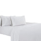 Matt 4 Piece California King Bed Sheet Set, Organic Cotton, Stripes, White By Casagear Home