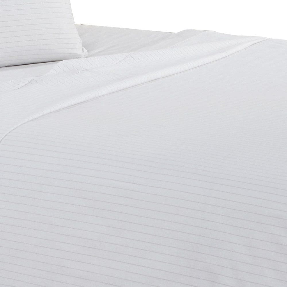 Matt 4 Piece California King Bed Sheet Set Organic Cotton Stripes White By Casagear Home BM276825