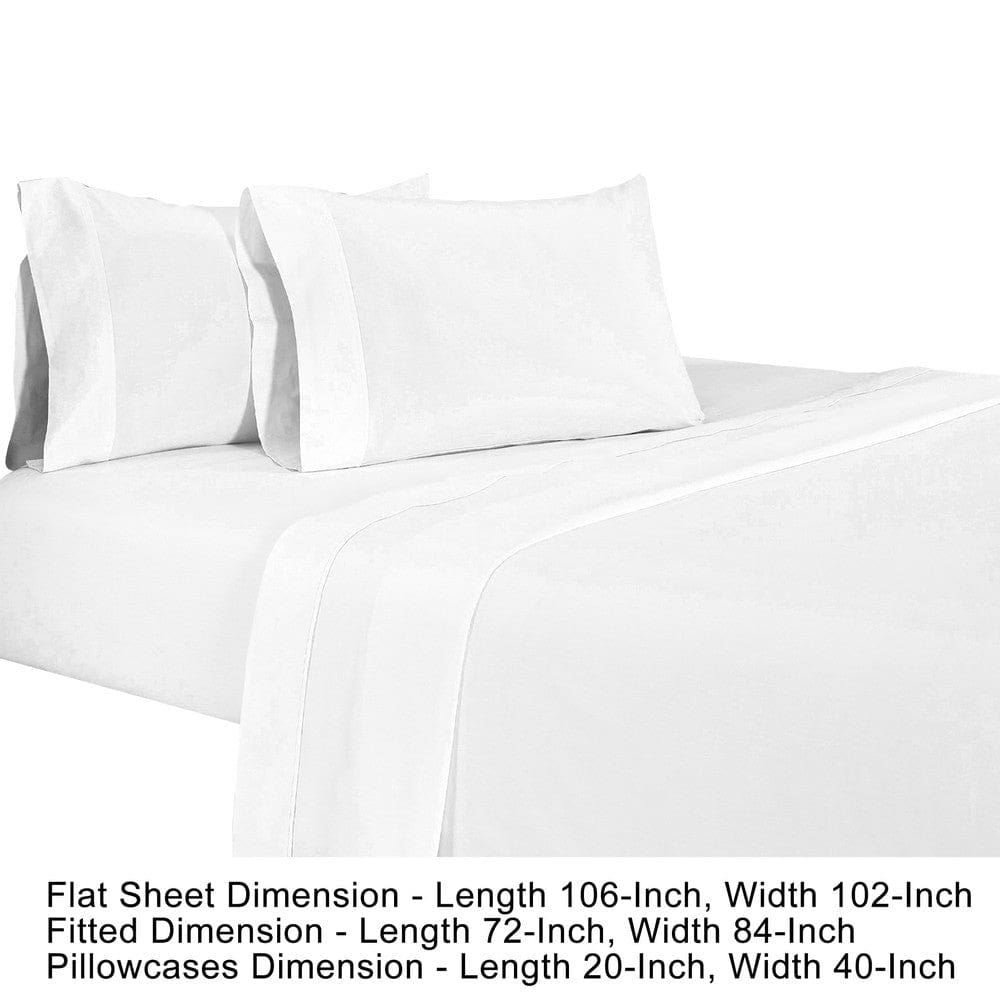 Matt 4 Piece California King Bed Sheet Set Soft Organic Cotton White By Casagear Home BM276835