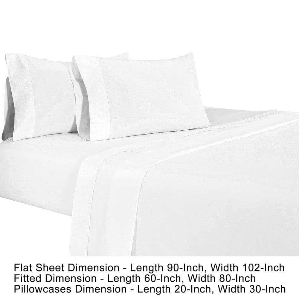 Matt 4 Piece Queen Bed Sheet Set Soft Organic Cotton White By Casagear Home BM276838