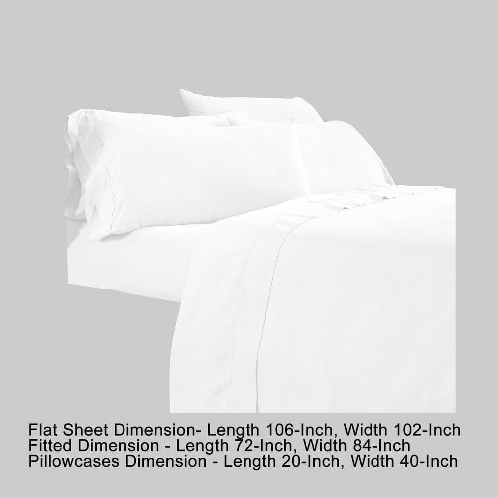 Minka 6 Piece California King Bed Sheet Set Soft Microfiber White By Casagear Home BM276844