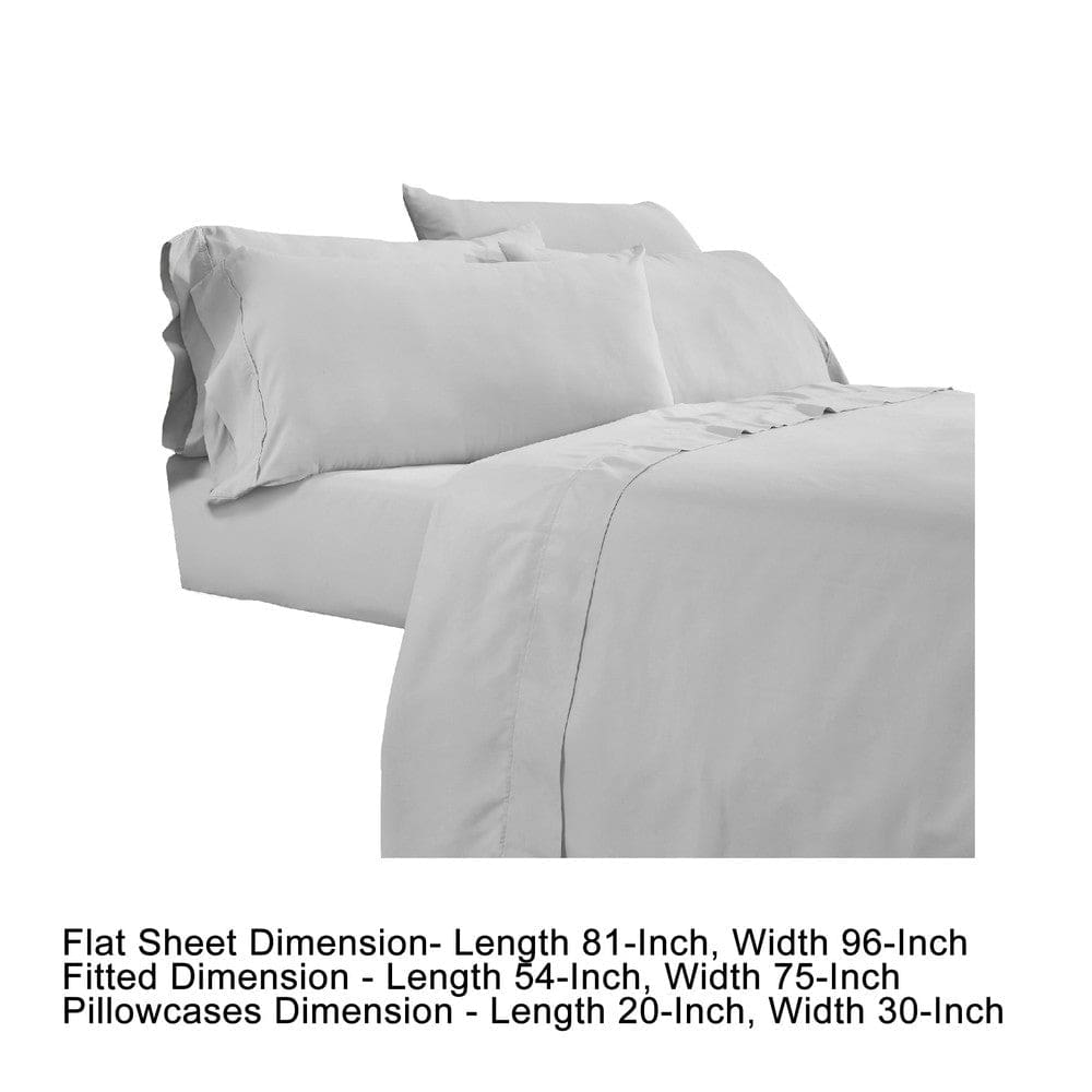 Minka 6 Piece Full Bed Sheet Set Soft Antimicrobial Microfiber Gray By Casagear Home BM276846