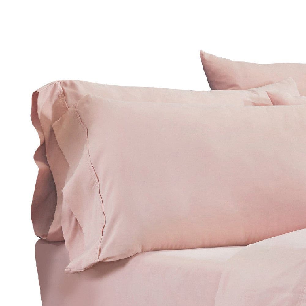 Minka 6 Piece King Bed Sheet Set Soft Antimicrobial Microfiber Pink By Casagear Home BM276858