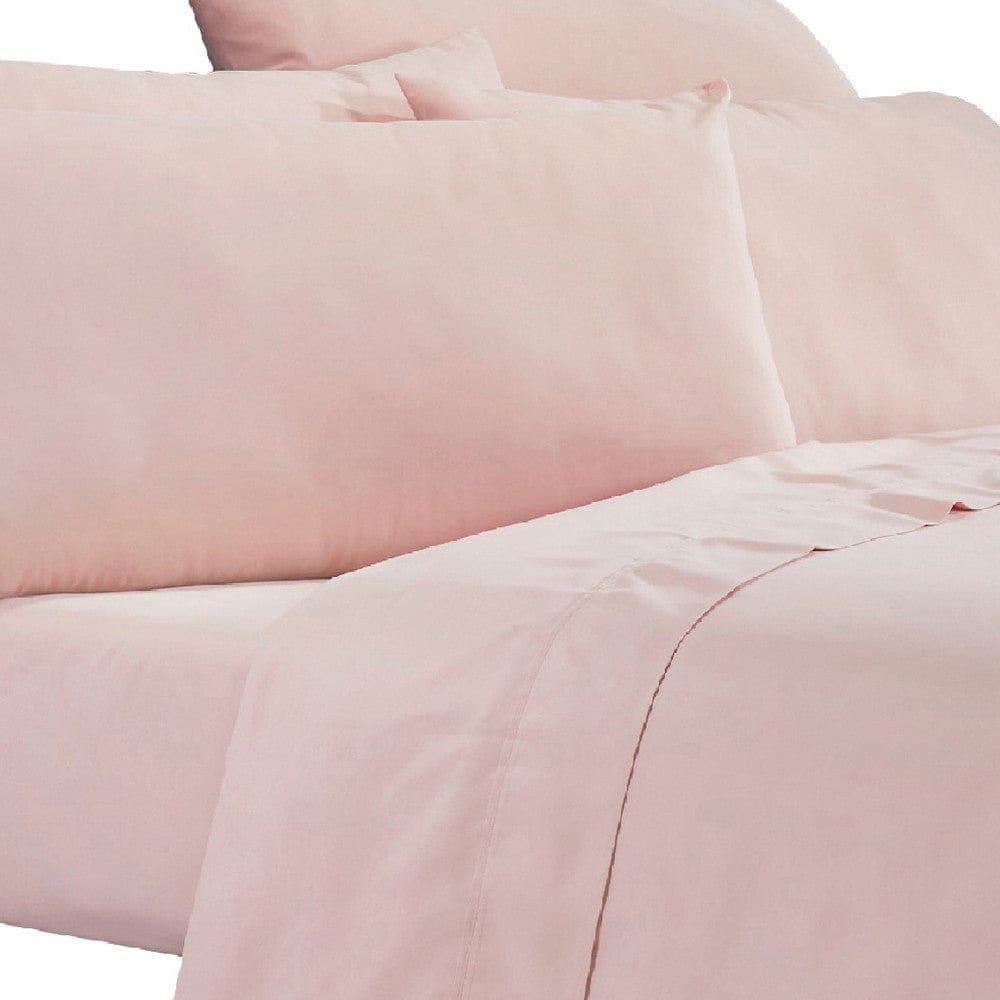 Minka 6 Piece King Bed Sheet Set Soft Antimicrobial Microfiber Pink By Casagear Home BM276858