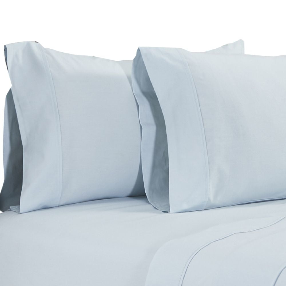 Matt 4 Piece California King Bed Sheet Set Soft Organic Cotton Light Blue By Casagear Home BM276880