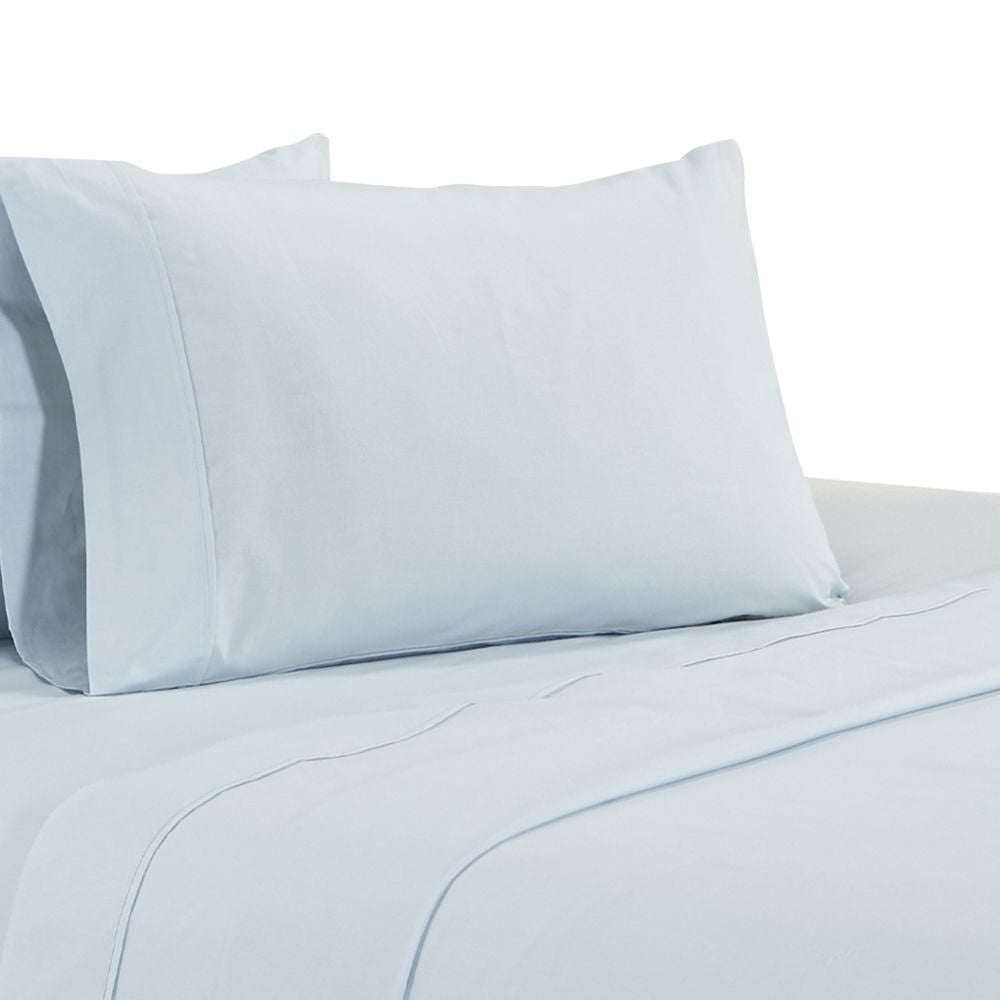 Matt 4 Piece California King Bed Sheet Set Soft Organic Cotton Light Blue By Casagear Home BM276880