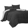 Alice 8 Piece Full Comforter Set, Soft Dark Gray By Casagear Home