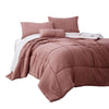 Alice 8 Piece Queen Comforter Set, Reversible, Soft Rose By Casagear Home