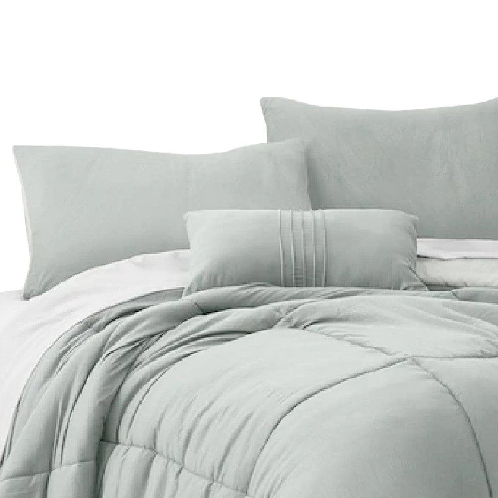 Alice 8 Piece Full Comforter Set Soft Light Gray By The Urban Port By Casagear Home BM276997