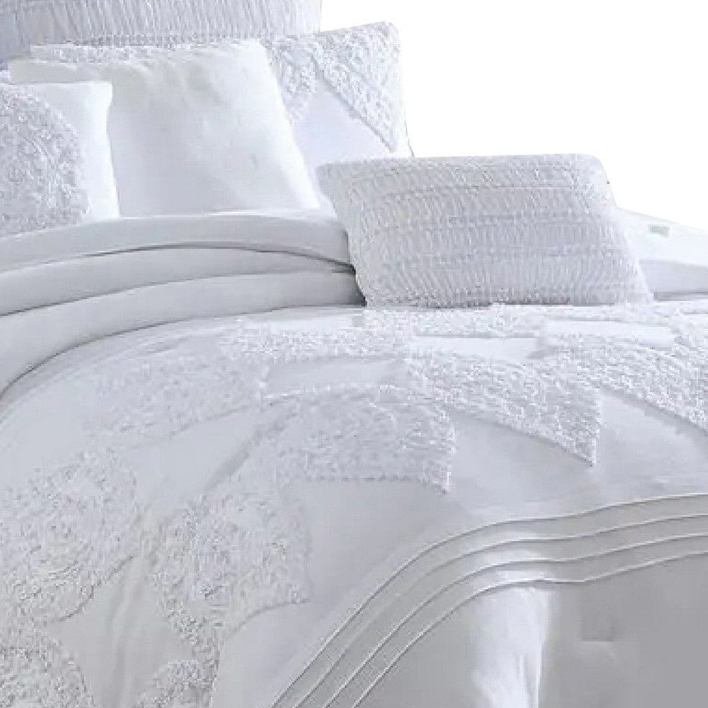 Tyler 8 Piece Queen Comforter Set Ogee Design The Urban Port White By Casagear Home BM277003