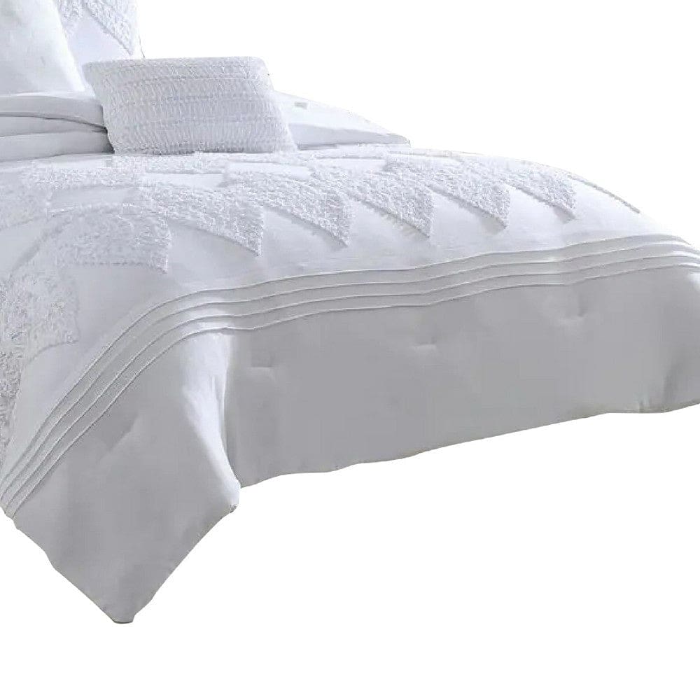 Tyler 8 Piece Queen Comforter Set Ogee Design The Urban Port White By Casagear Home BM277003