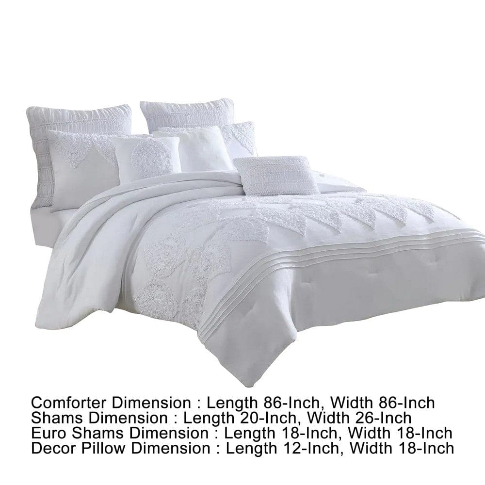 Tyler 8 Piece Queen Comforter Set Ogee Design The Urban Port White By Casagear Home BM277003