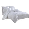 Tyler 8 Piece King Comforter Set, Ogee Design, The Urban Port, White By Casagear Home